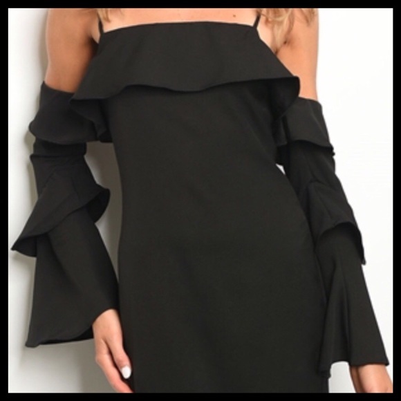 🕶️All Eyes On You🕶Little Black Dress-Slip Tank Tunic Long Sleeves-New - Picture 4 of 8